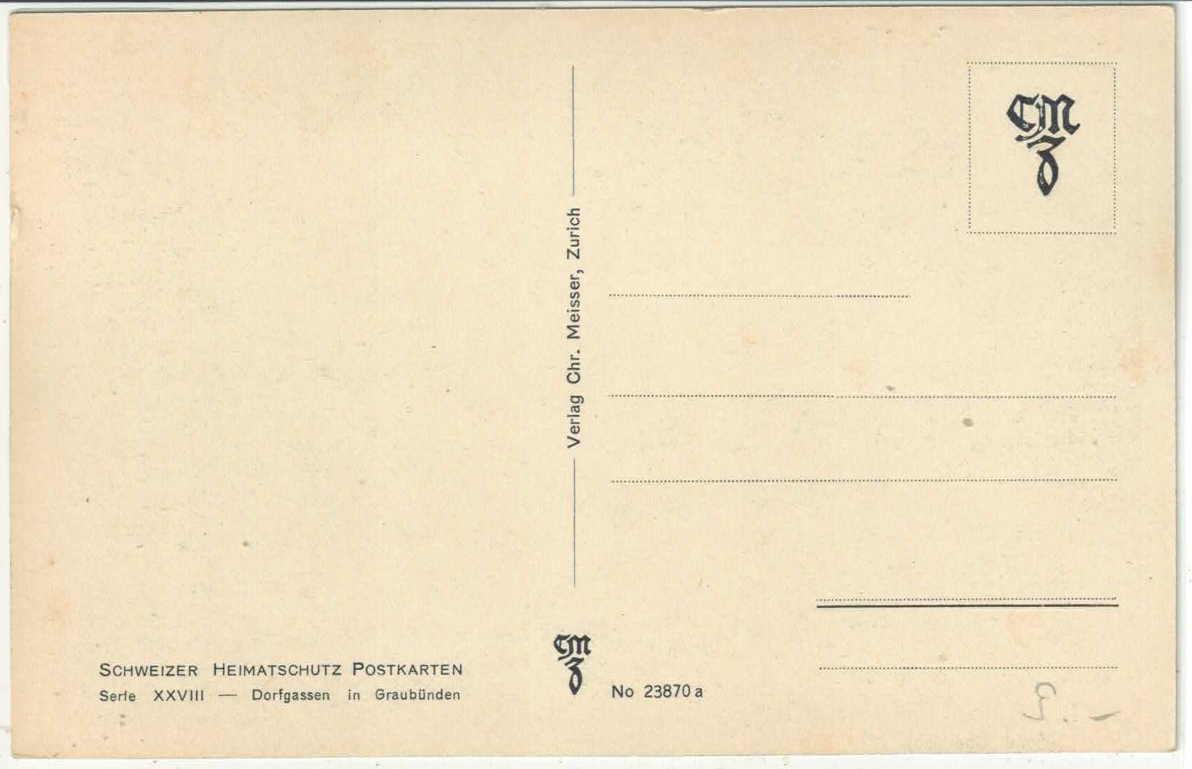 Cartes postales: Somvix - Dorfgasse – D'occasion à Ettingen par Kartenplanet 1