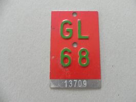 Velonummer Rad Nr. No Velo Nummer GL 68 Glarus 1968 Geschenk
