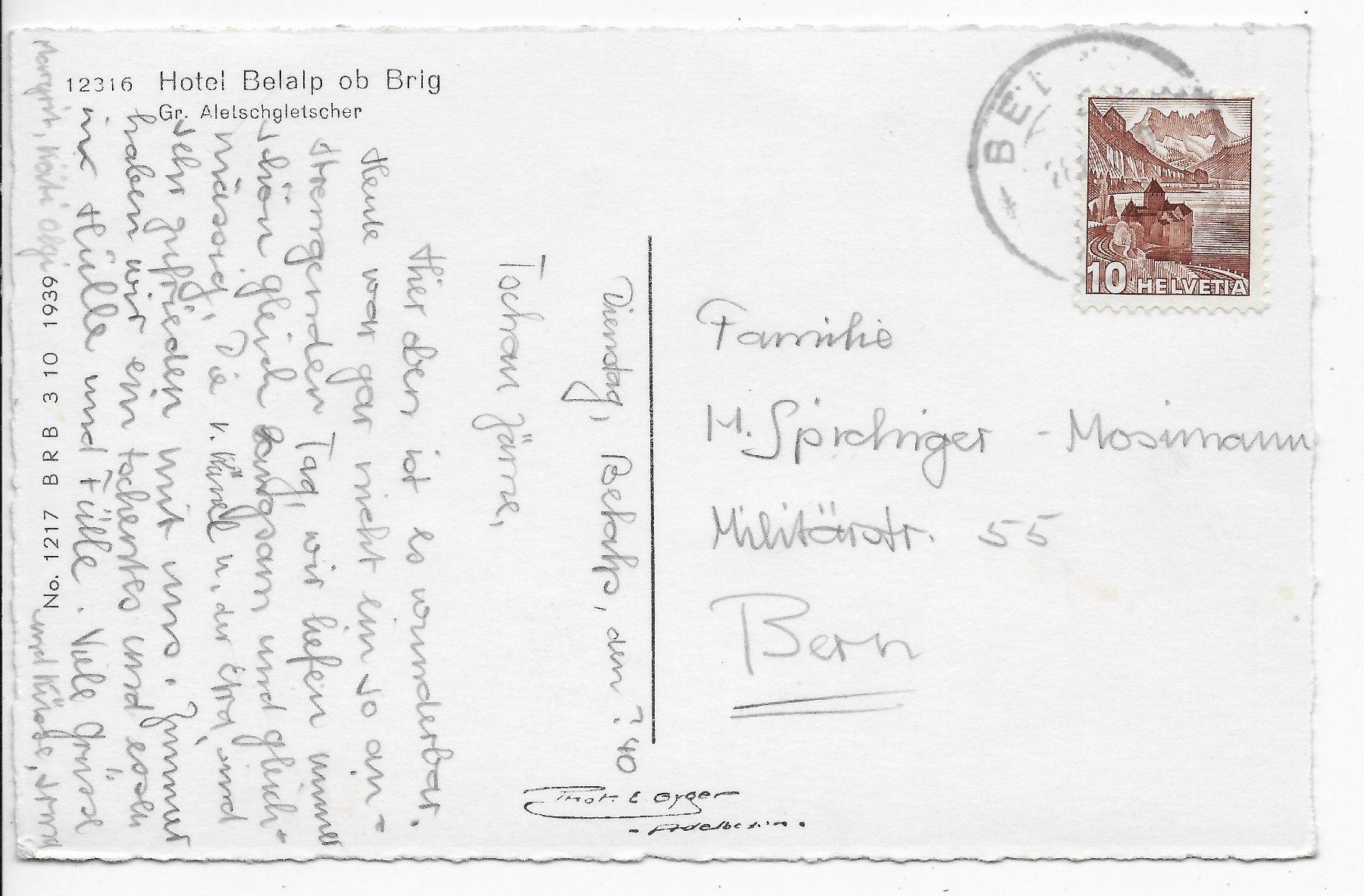 Cartoline postali: Grosser Aletschgletscher um 1939 – Usato da Hefenhofen venduto da Richsalz 1