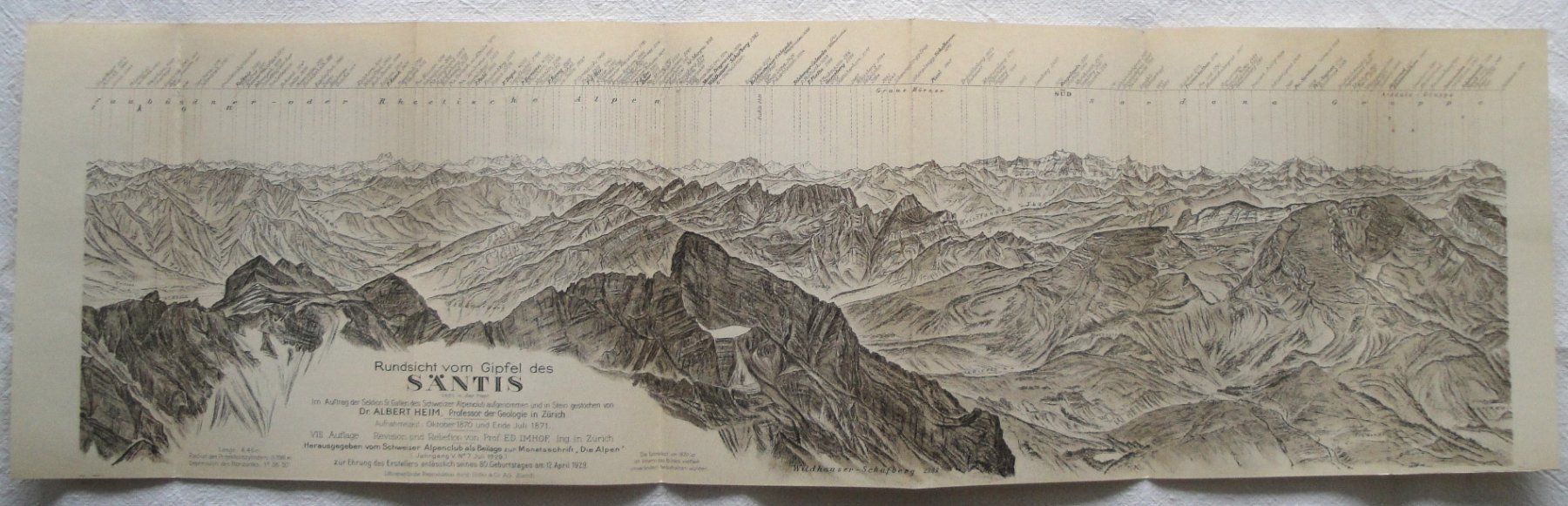 Cartine & Atlanti: Rundsicht vom Gipfel des Säntis – Usato da Schaffhausen venduto da Hottschili 5