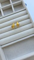 Ohrstecker Muschelform goldfarben mit Zirkonia neu