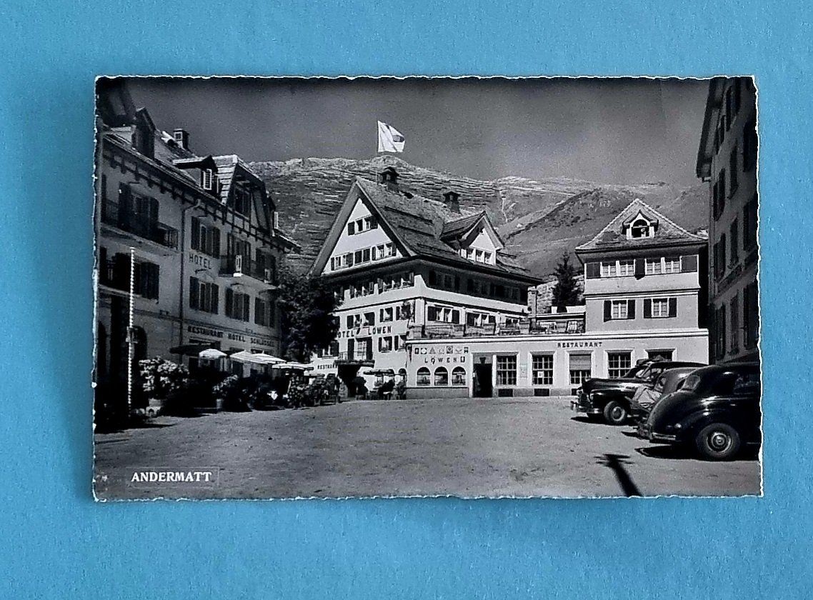 Cartoline postali: Andermatt - Schlüssel - Löwen - Oldtimer – Usato da Rothrist venduto da RROENK