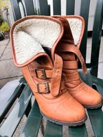 hellbraune Winterstiefel (Leder) gefüttert, Gr. 37