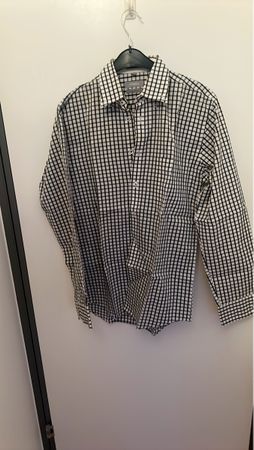 Moddison Herrenhemd Gr. S kariert weiss Büro Business easy c