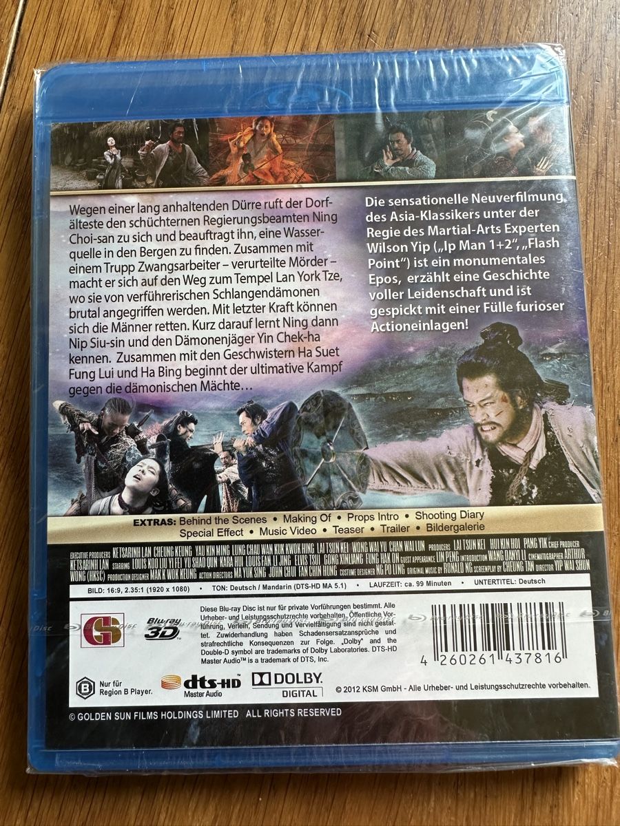 Tutti i DVDs: A Chinese Ghost Story, Bluray 3-D neu – Nuovo e nell'imballaggio originale da Benken ZH venduto da Audi-erich 1