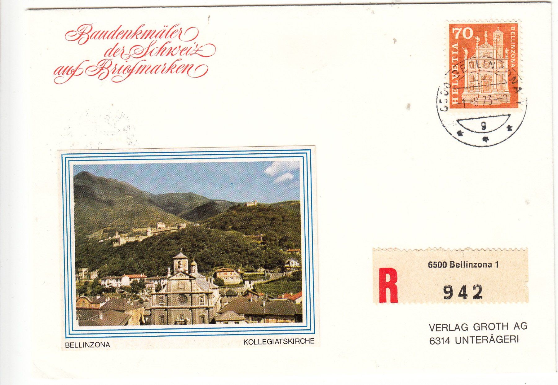 Alle Briefmarken: Eingeschriebene Briefe Baudenkmäler 1973 – Gebraucht aus Herrliberg von Lfrifda 4