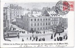 CHAUX - de - FONDS, incendie de l'hôtel de la Fleur de Lys