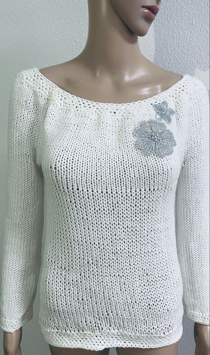 Maglioni & Felpe: Damen Pullover weiss Grösse M mit Blumenapplikation – Nuovo e nell'imballaggio originale da Au ZH venduto da Jaggy4 3