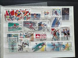 Kleines Lot Olympia Marken Winter gestempelt und **  (C79)