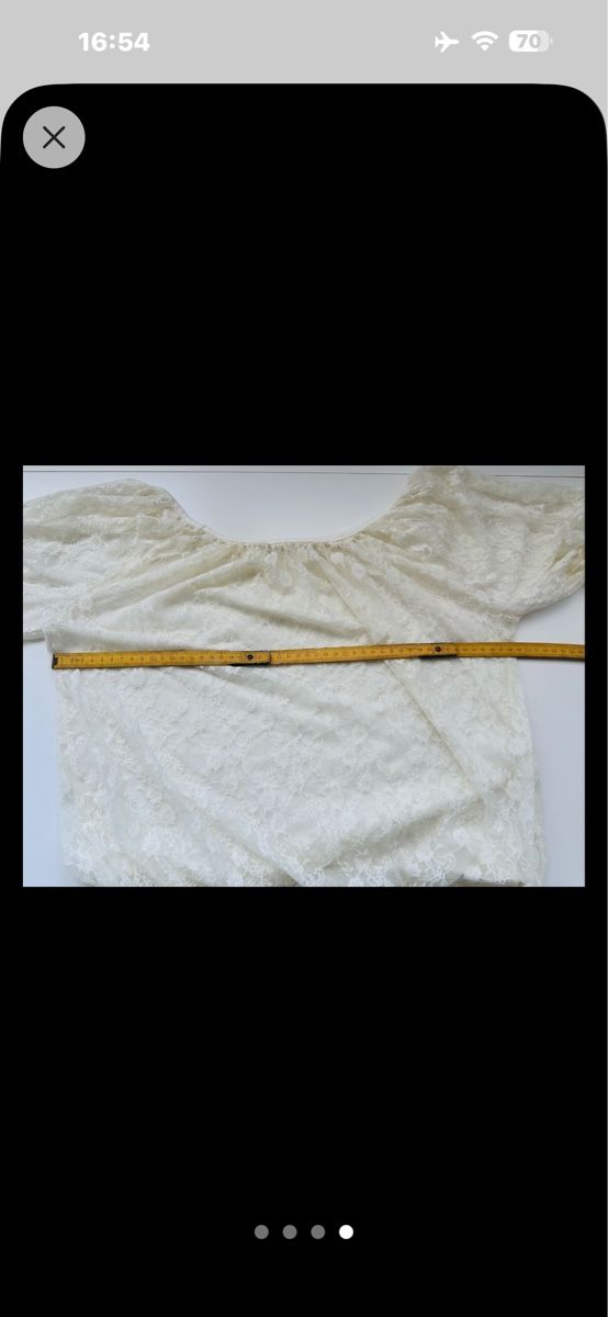 Cream Camicette: Cream lace blouse long sleeve size M  – Usato da Vevey venduto da ledidream 3