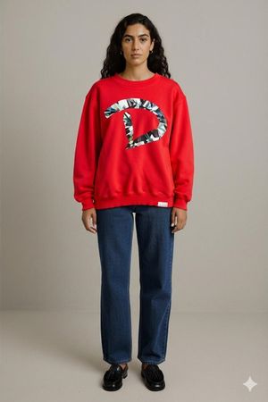 Diamond Supply Co. Rotes Sweatshirt mit Grafik-Logo