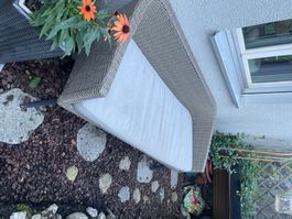 3 Sitzer Gartenbank Lounge mit passender Matratze