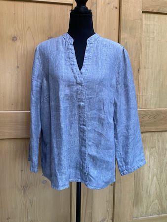 Bluse Sandwich Grösse 40 blau Leinen Damen Oberteil Neu