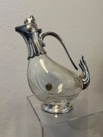 Versilberte Hahnen Kristall Karaffe RCR Royal Crystal Rock