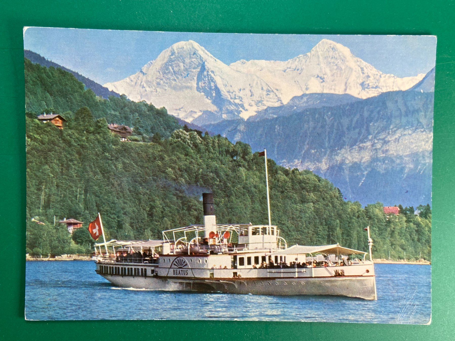 Cartoline postali: Thunersee mit Schiff Beatus – Usato da Steg VS venduto da danwer74