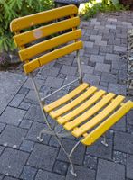 Vintage gelber Gartenstuhl Klappstuhl für Balkon oder Garten