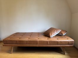 Daybed / Liege „Alex“ – Leder Cognac (Mid-Century)