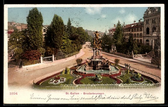 Cartes postales: AK St. Gallen, Broderbrunnen – D'occasion à Berlin par bartko-reher