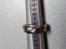 Fingerring Edelstahl, Zirkonia Ring goldig,G58
