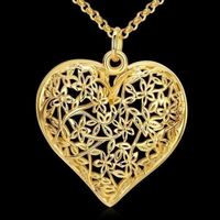 SALE Romantische 3D Herz Anhänger Halskette Collier Coeur