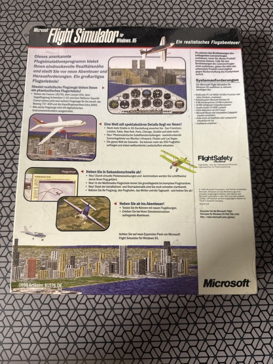 Microsoft Giochi: Microsoft Flight Simulator Windows 95 - Rarität! SEALED NEU – Nuovo (secondo la descrizione) da Basel venduto da Gamebeard 2