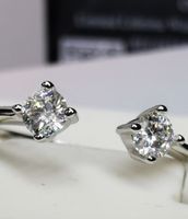 Bague argent avec diamants de moissanite de 0,2 ct GRA