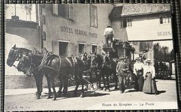 Alte Ansichtskarte Route du Simplon–La Poste Hôtel Berisal