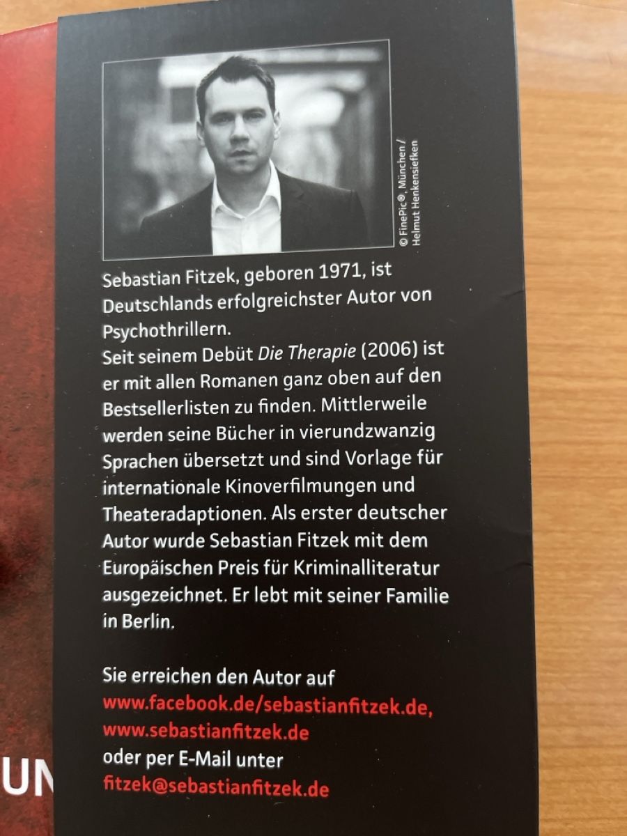 Livres: Sebastian Fitzek Buch – D'occasion à Liebefeld par 75_8j6h 4
