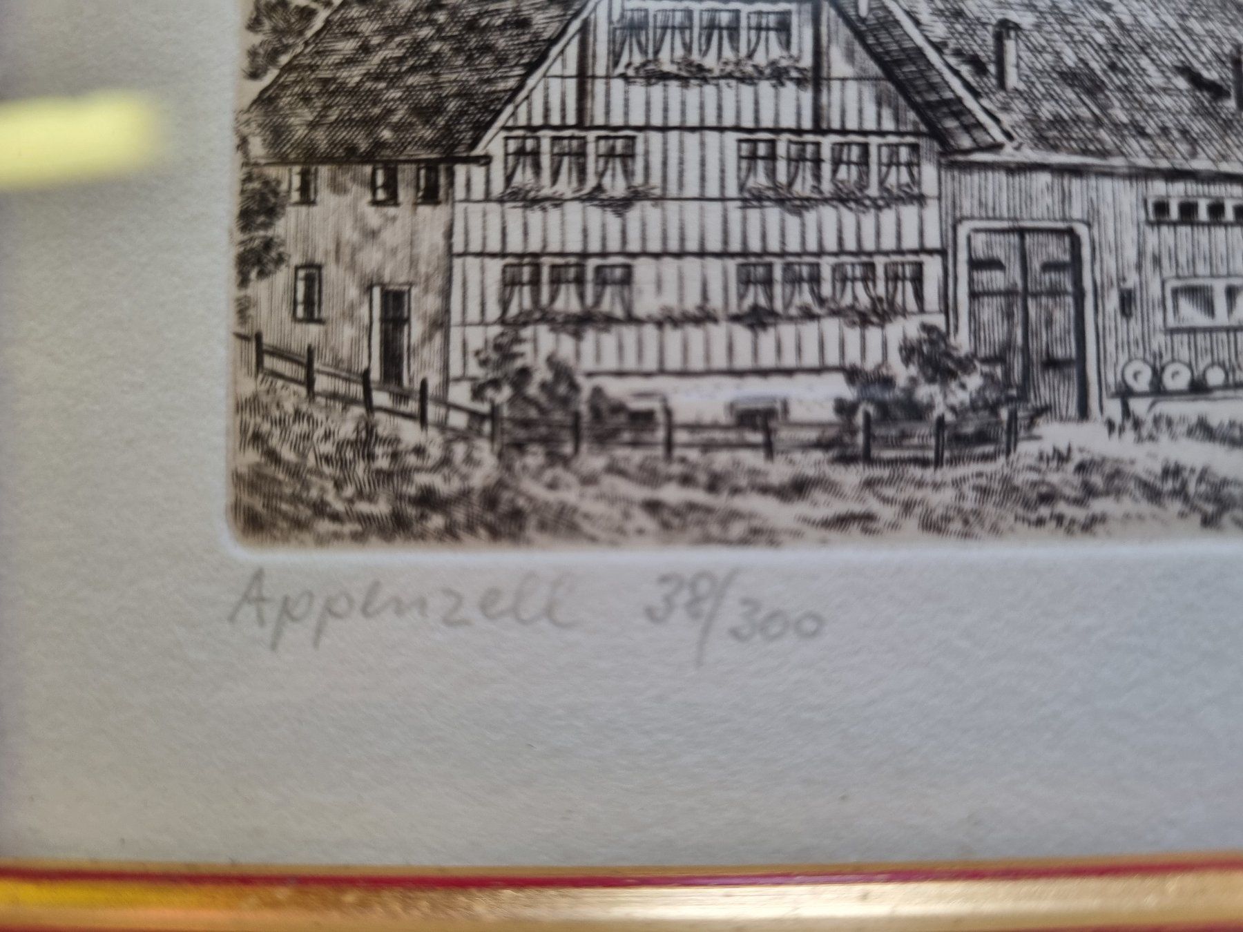 Poster & Bilder: Appenzell Original Radierung Bader, gerahmt . – Neu (gemäss Beschreibung) aus Trachslau von post35 2