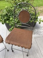 2 TOP - ANTIKE METALL mit LEDER GARTENSTÜHLE