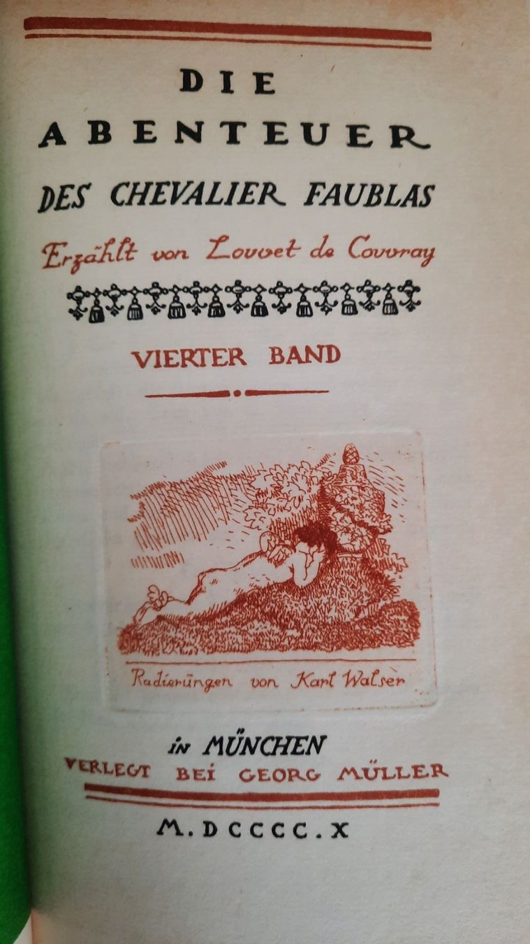 Libri: DIE ABENTEUER  DES CHEVALIER FAUBLAS, 4 Bände numer. Exempla – Usato da zürich venduto da gabab 9
