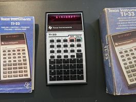 Rare, Texas Instruments TI-33 Calculater mit OVP, helle LEDs