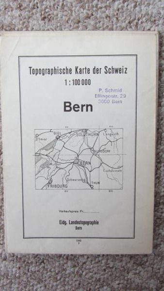 Landkarten & Atlanten: BERN LANDESKARTE 1949 SCHWEIZ TOPOGRAPH – Gebraucht aus Krattigen von markus63