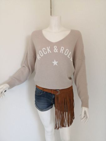🤩ZARA STRICK PULLOVER BEIGE & ROCK & ROLL-DRUCK & D&G P.