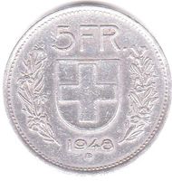 5 Franken 1948 Silber.