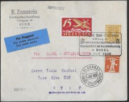 1926 Zumstein GS 2Rp Flug Basel-Schaffhausen Mischfr. ab 1.-