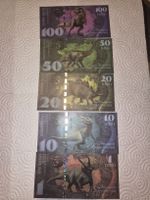 lot de 5 billets commémoratif dinosaure
