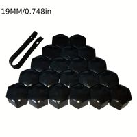 20x Radmutterkappen Schwarz 19mm Abdeckkappen Auto