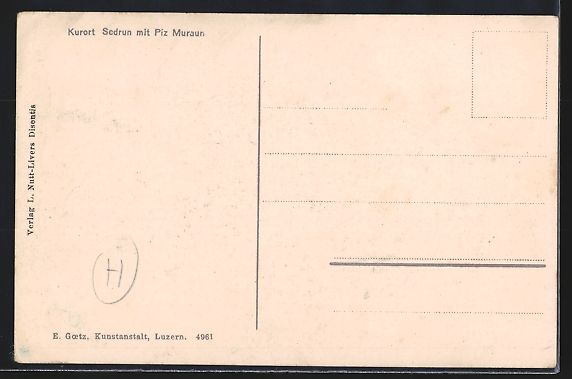 Cartoline postali: AK Sedrun, Ortsansicht mit Piz Muraun – Usato da Berlin venduto da bartko-reher 1