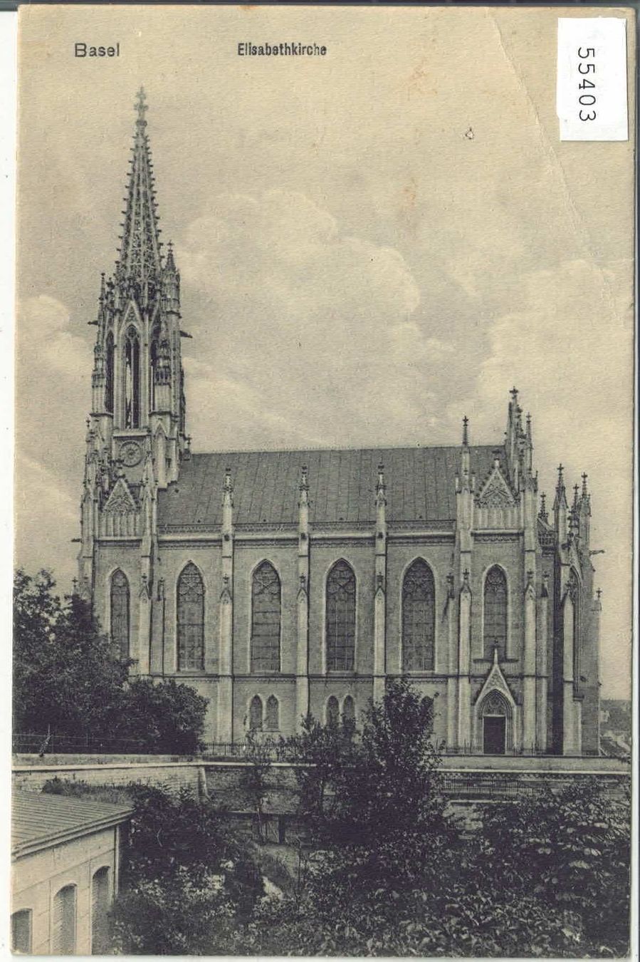 Ansichtskarten: Basel - Elisabethenkirche – Defekt aus Ettingen von Kartenplanet