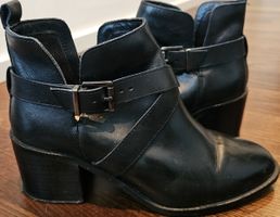 Stylish Black Ankle Boots with Buckle Detail