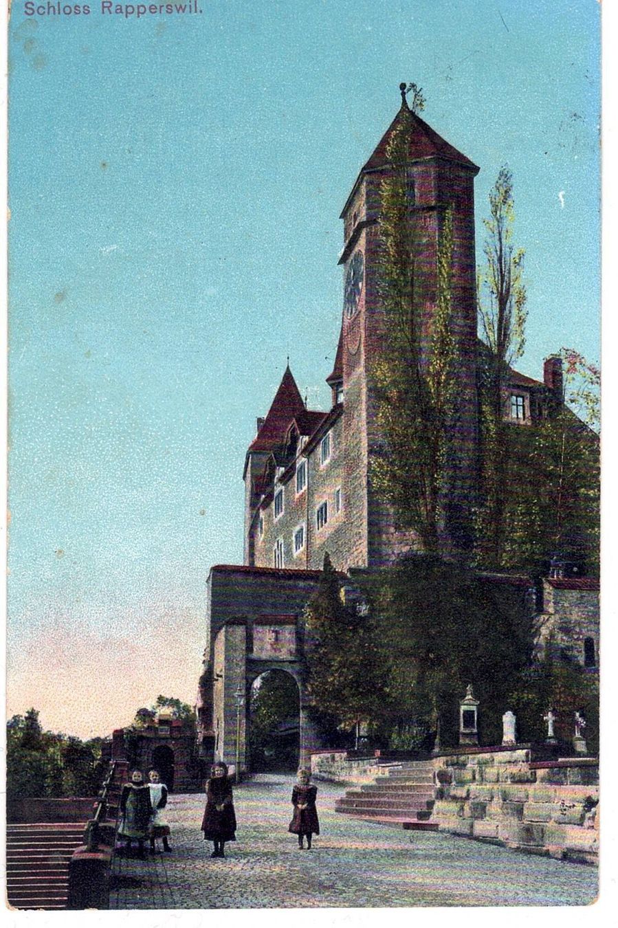 Cartoline postali: 1911 Schloss Rapperswil – Usato da Kreuzlingen venduto da Koi4