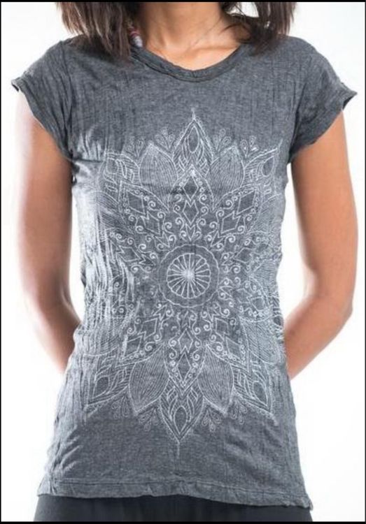 Women's Mandala Ornament Bohemian Boho Ethno Slim Fit Neverless T Shirt Style 0721