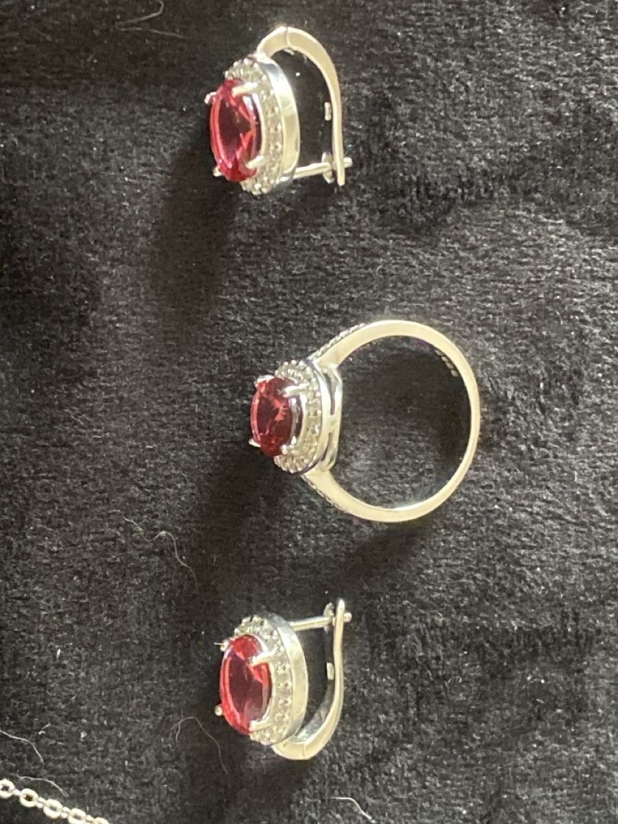 Altri gioielli: Silber 925 Schmuckset mit roten Steinen Ring 57 – Nuovo e nell'imballaggio originale da Läufelfingen venduto da Alles_Garantie 3