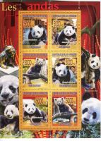 Block Grosse Panda & Kleine Panda. Guinea-Bissau