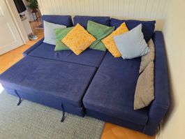 Ikea BÅRSLÖV 3-seat sofa-bed with chaise longue (Blue)