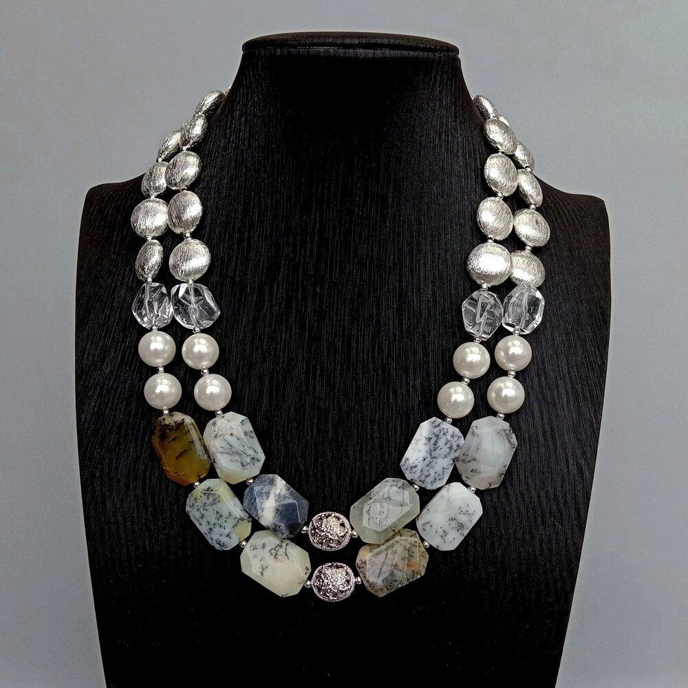 Catenine: Weiss Opal Perlen Halskette Collier Opale Perle blanche – Nuovo (secondo la descrizione) da Prilly venduto da ilyria73 2