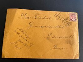 Kuvert 10er Ziffermuster 25.11.1901 Basel - Dürenroth