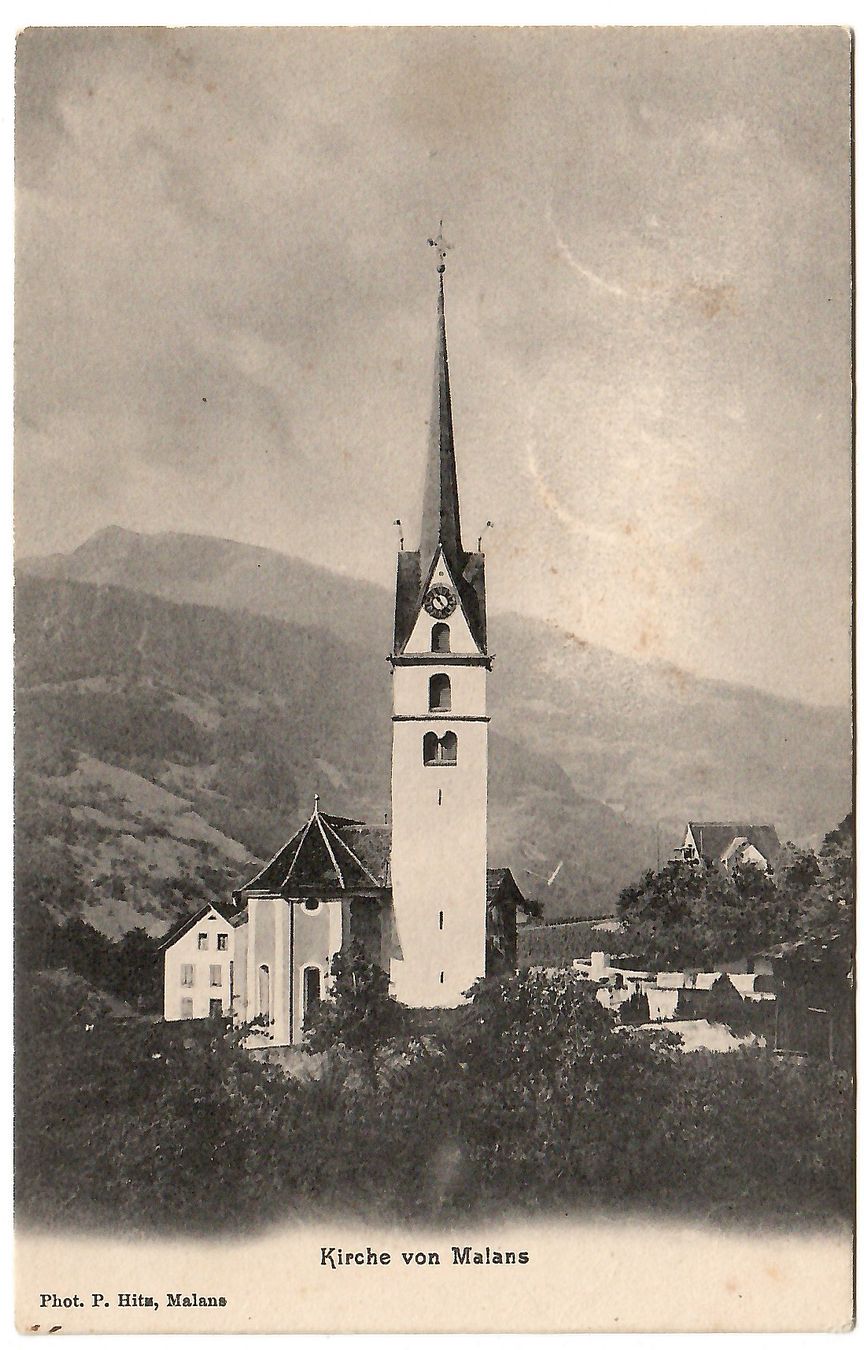 Cartes postales: Ansichtskarte  Malans,  Kirche – D'occasion à Kerns par etma3