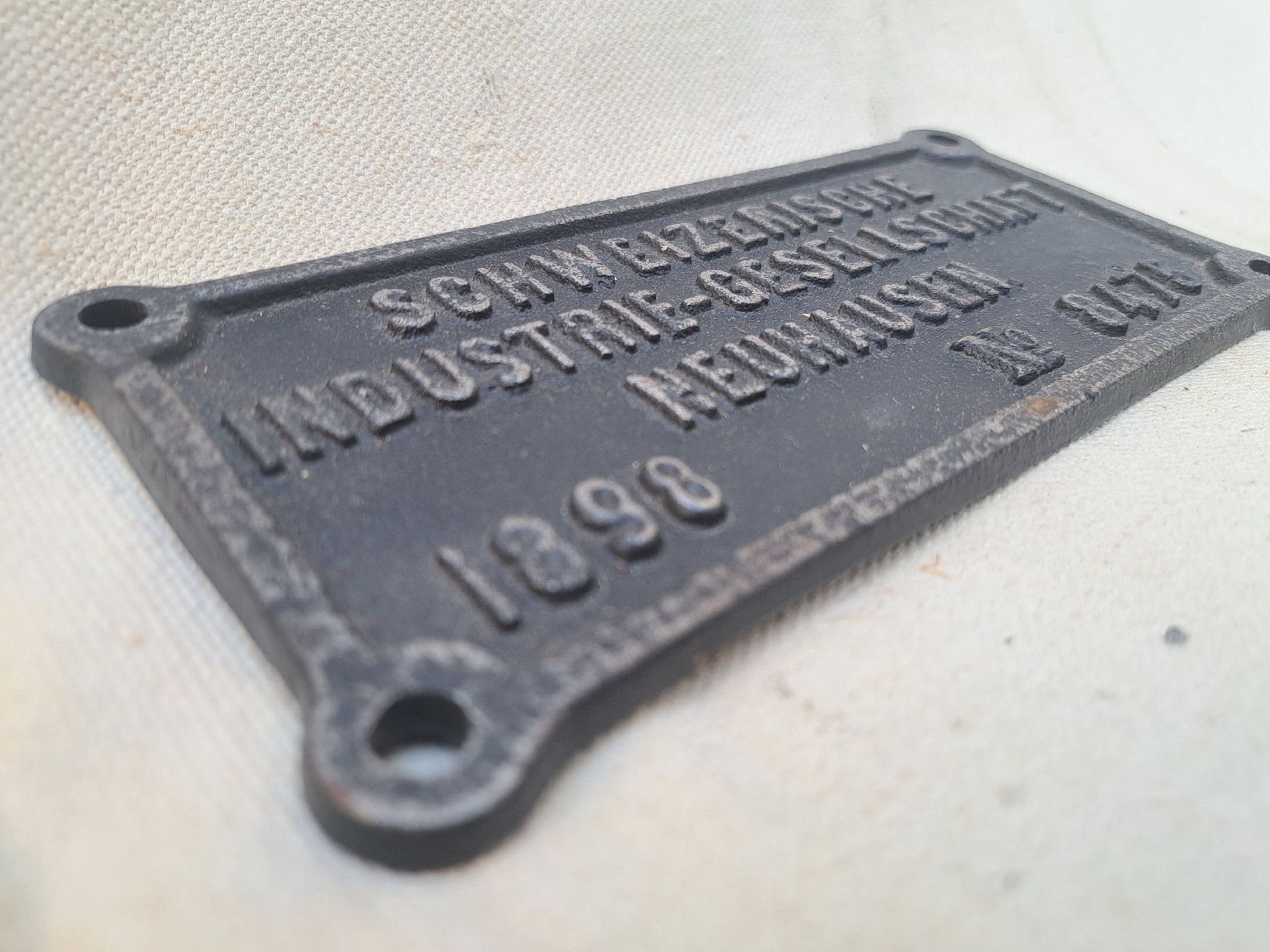 Schilder: Antikes Schild Schweizer. Industrie-Gesellschaft 1898 – Gebraucht aus Muotathal von s_spiess 1